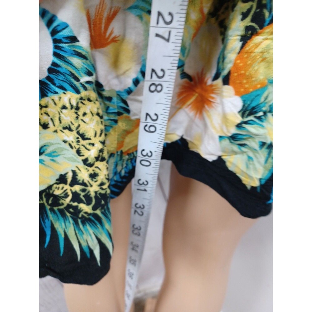 Colorful Hawaiian Dress Sz L Embellished Beaded Palms Floral Pineapple Sequins - Picture 6 of 12